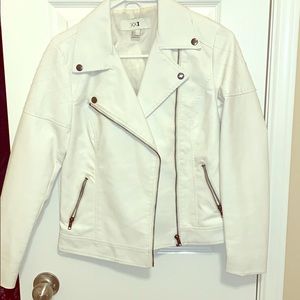 Forever 21  white “leather” jacket